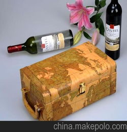 现货供应地图纹精品红酒包装盒 红酒盒 红酒礼盒 葡萄酒盒